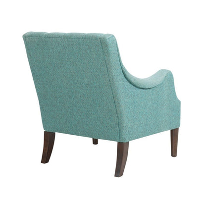 Button tufted teal accent chair with solid wood legs HouseOfZazla armchairs on Tampa Home & Garden Store