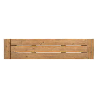 Outdoor bench with slat panel design and acacia wood frame by HouseOfZazla on Tampa Home & Garden Store