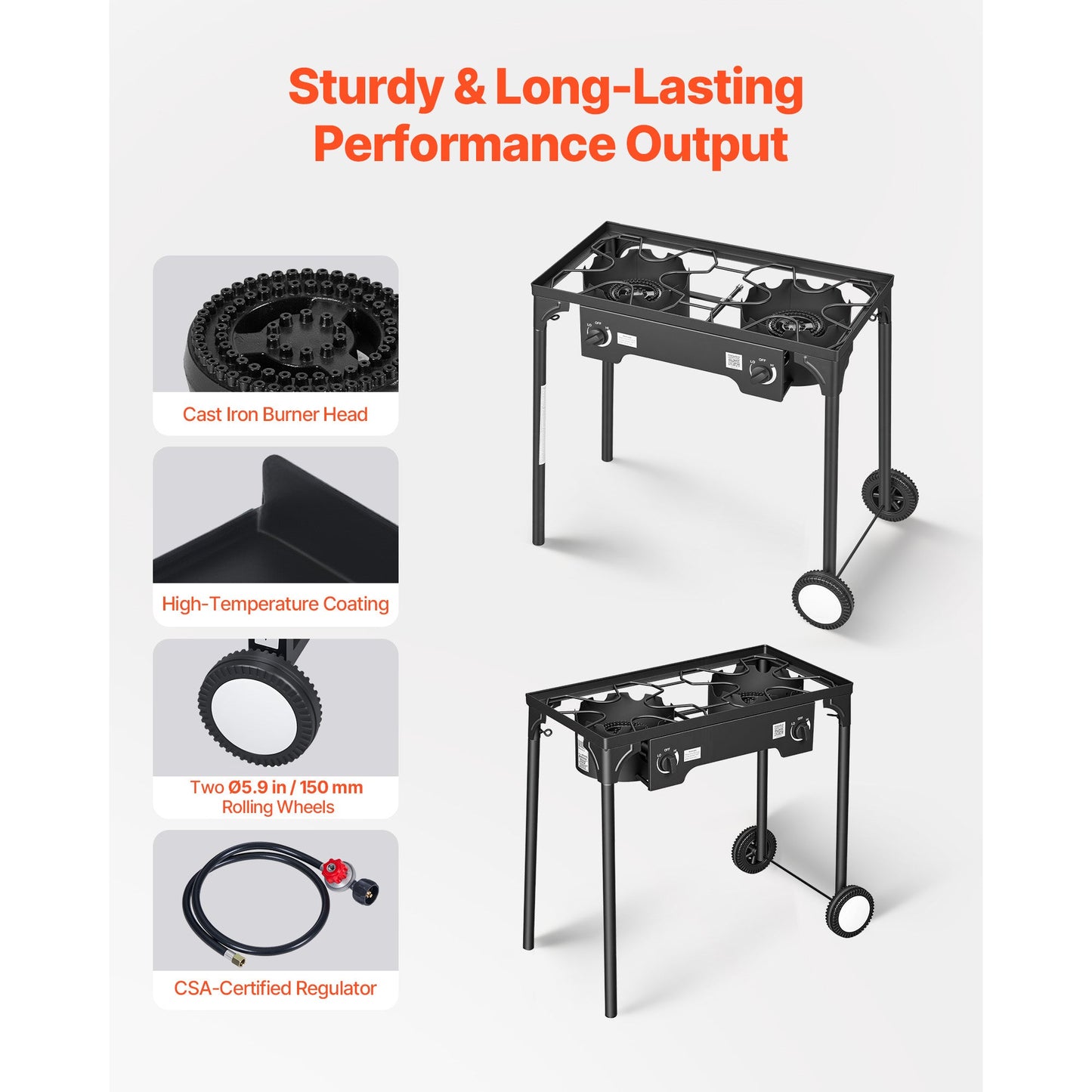 Two Burner Outdoor Propane Gas Stove for a Patio