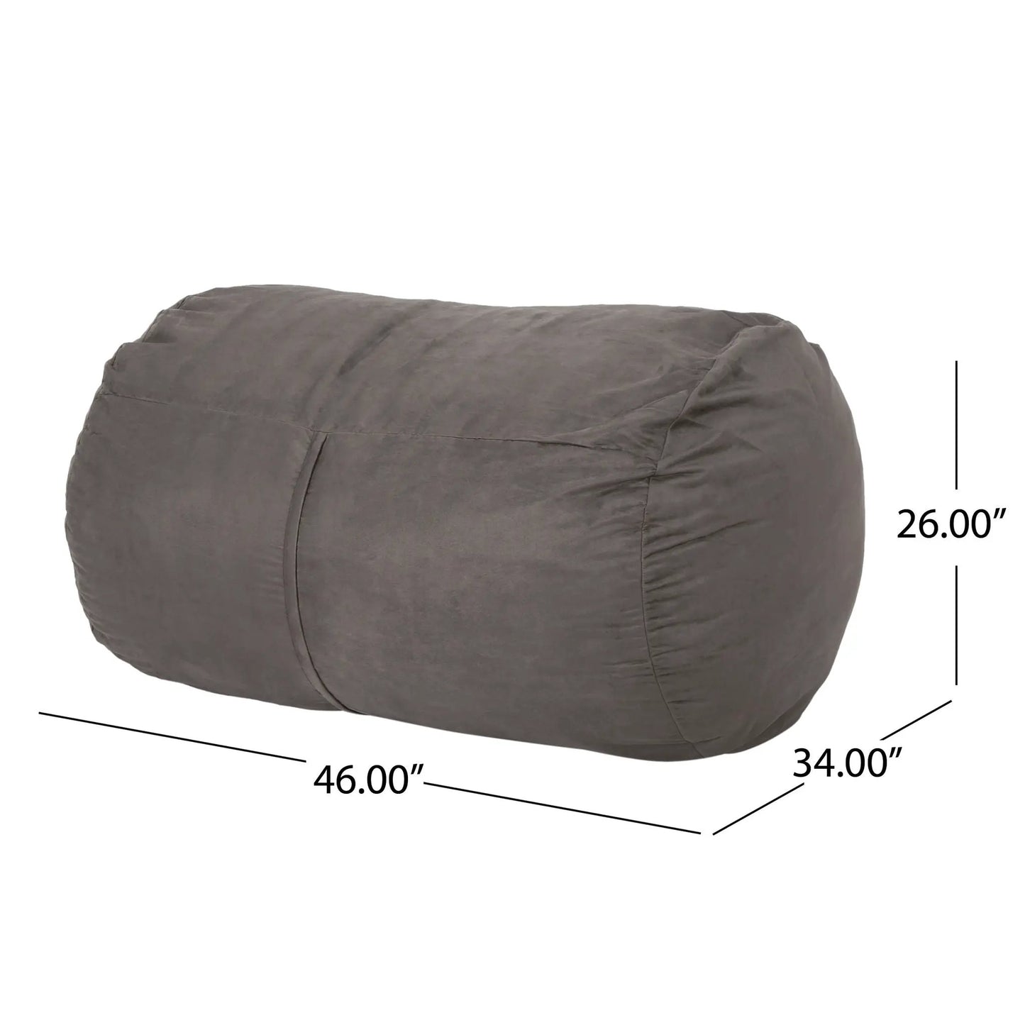 Michael Modern Cylindrical Suede Bean Bag Chair
