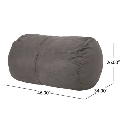 Michael Modern Cylindrical Suede Bean Bag Chair