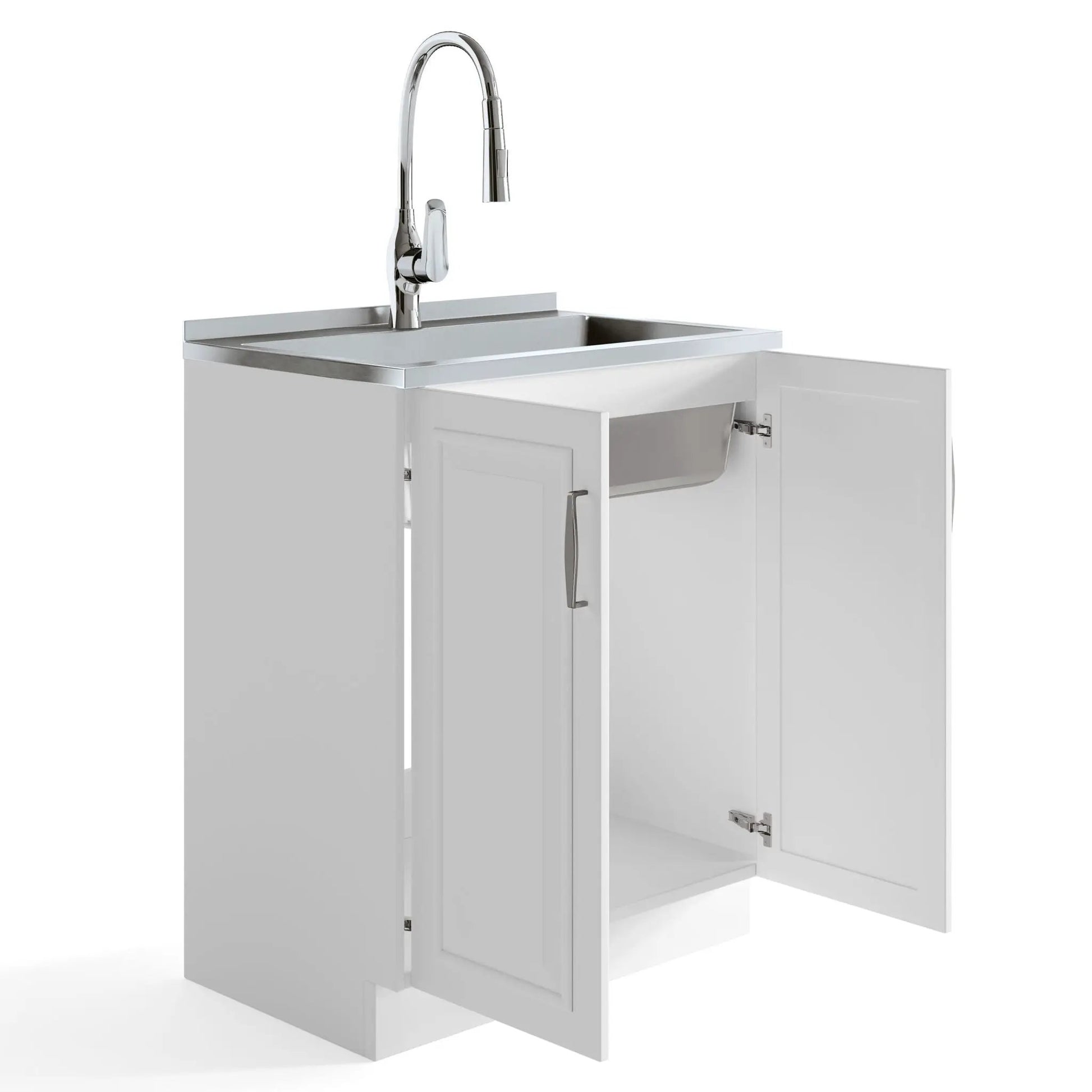 Darwin Laundry Cabinet with pull-out faucet and steel sink by Unique Piece Furniture on Tampa Home & Garden Store