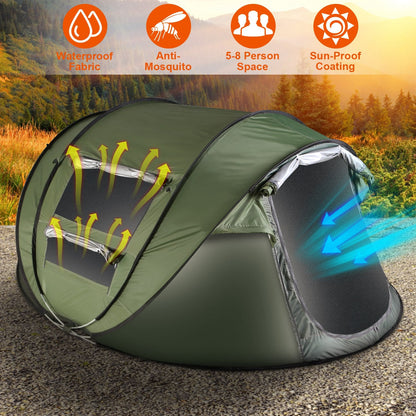 GemGear olive-green 3-4 person pop-up tent with mesh windows and instant setup on Tampa Home & Garden Store