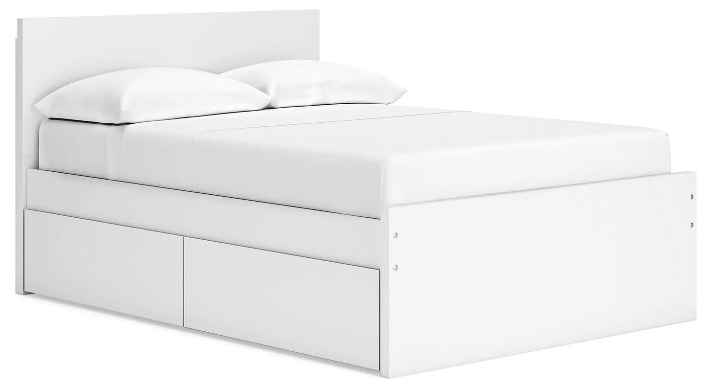 Onita Panel Platform Bed white finish with under-bed storage drawers by Unique Piece Furniture on Tampa Home & Garden Store