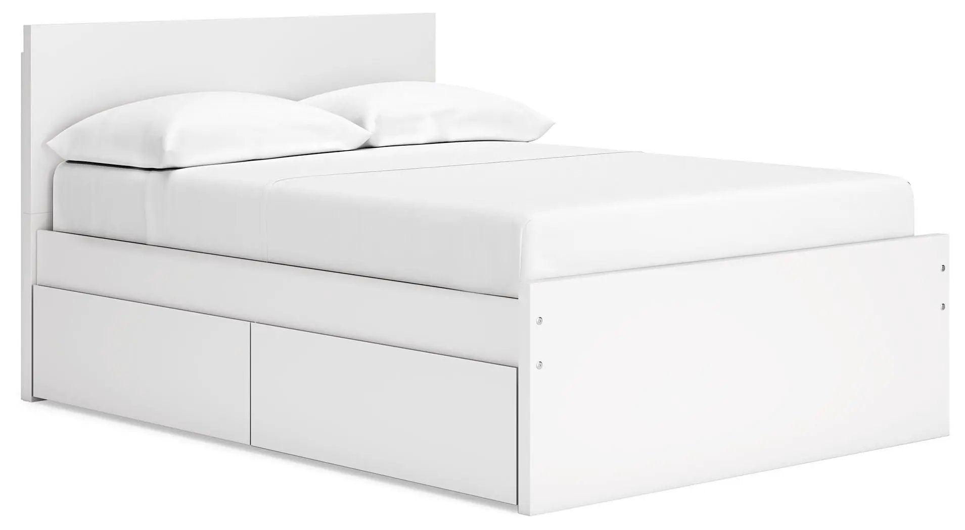 Onita Panel Platform Bed white finish with under-bed storage drawers by Unique Piece Furniture on Tampa Home & Garden Store