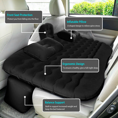 GemGear Car Air Mattress Bed in black, backseat inflatable travel sleep mat for car trips on Tampa Home & Garden Store