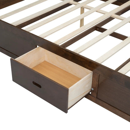 Platform Bed With Storage Headboard USB Drawers