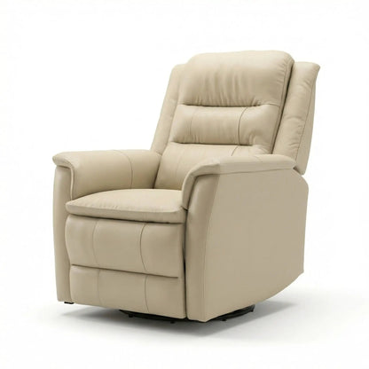 Beige leather swivel recliner chair with manual footrest Unique Piece Furniture on Tampa Home & Garden Store