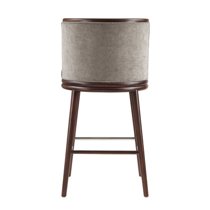 Evalyn Dove Barstool with Steel Footrest in Griege, bar-height 28–30in, HouseOfZazla on Tampa Home & Garden Store