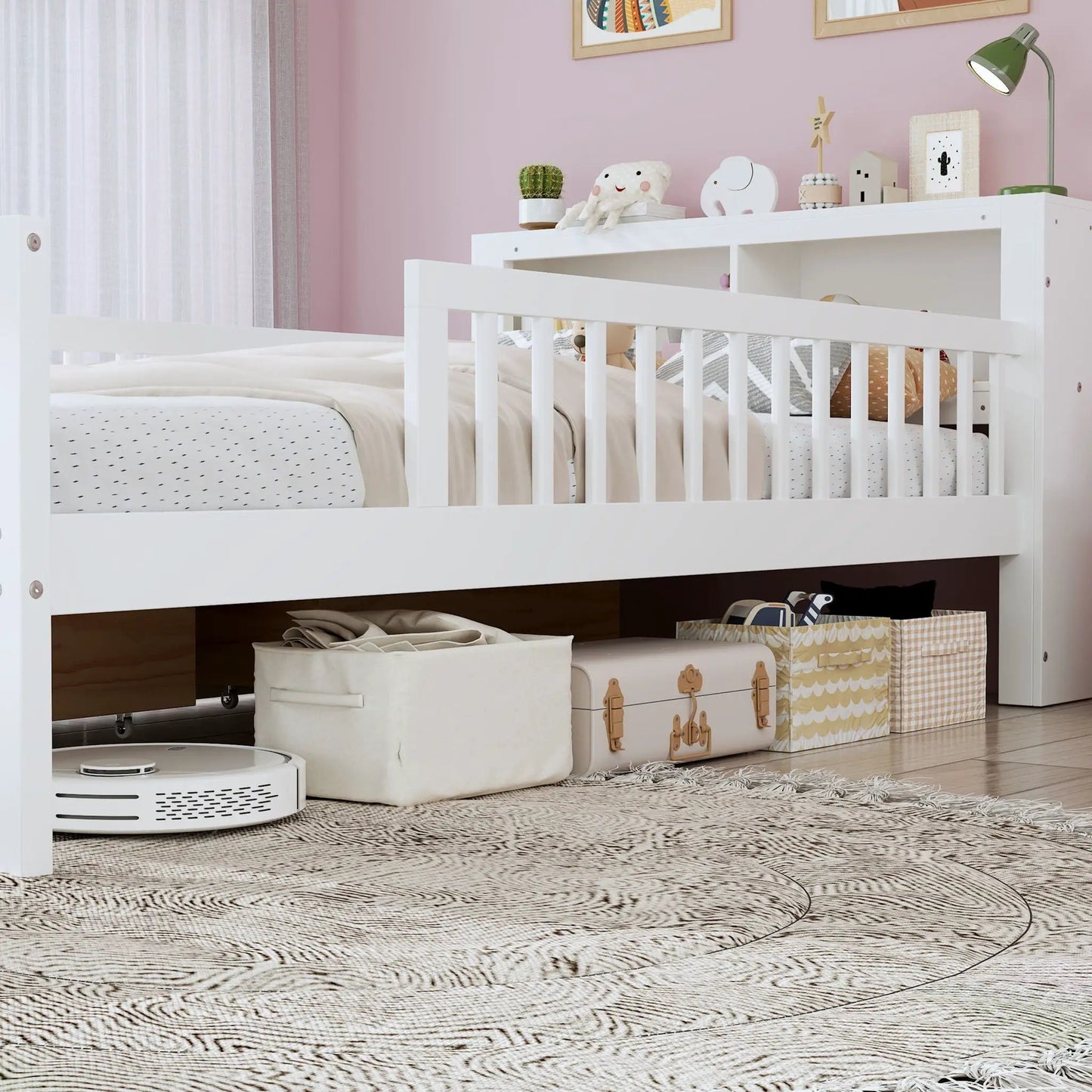 Bed With Headboard Storage and Under Bed Drawers