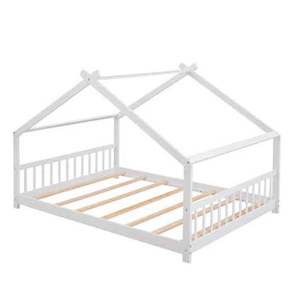 Playhouse Design Bed with Cozy Roof for Kids