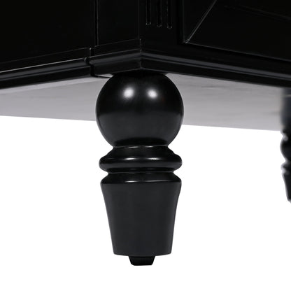 Black turned wood vanity leg from freestanding cabinet on Tampa Home & Garden Store