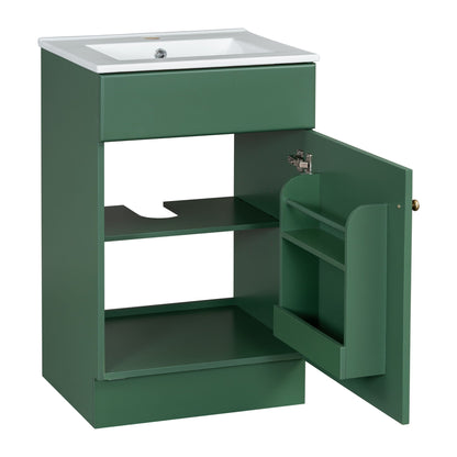 Bathroom vanity with sink in green, adjustable shelf, HouseOfZazla on Tampa Home & Garden Store