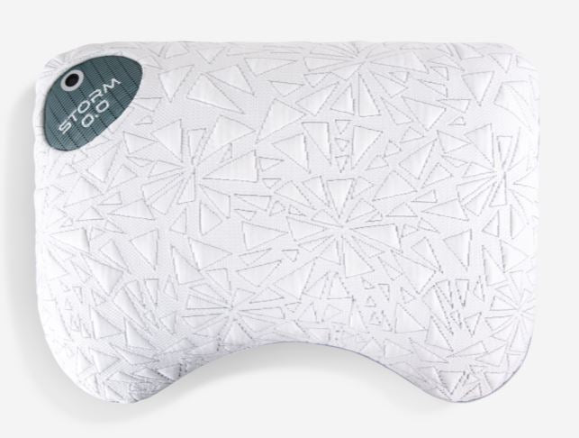 BedGear Storm Cuddle Curve Pillow backrest pillow with white geometric quilted cover on Tampa Home & Garden Store