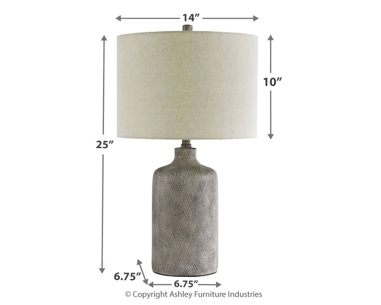 Linus Ceramic Table Lamp Antique Black Decor