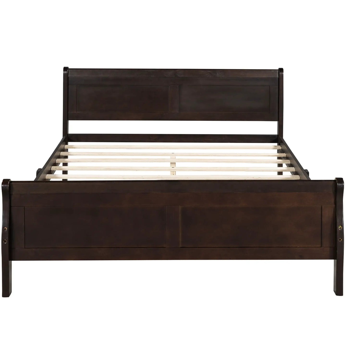 Platform bed frame dark brown with head/footboard, Unique Piece Furniture slats on Tampa Home & Garden Store