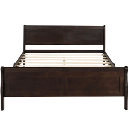 Platform bed frame dark brown with head/footboard, Unique Piece Furniture slats on Tampa Home & Garden Store