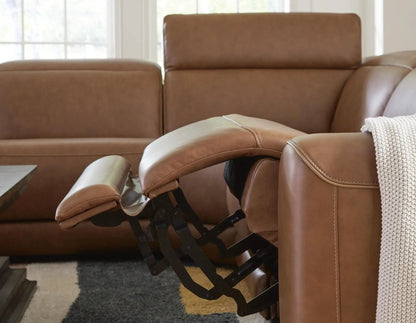 Contemporary Power Reclining Sectional Loveseat