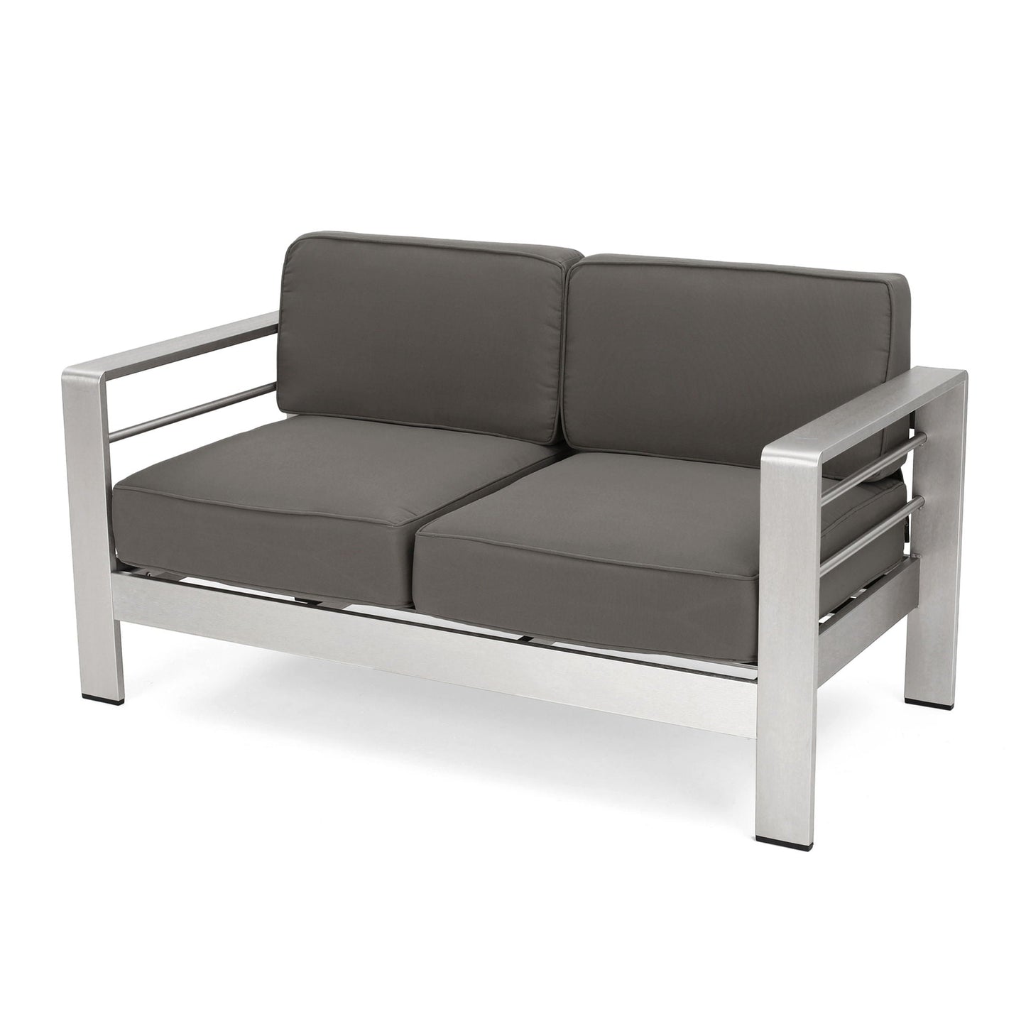 Outdoor aluminum loveseat gray cushions, aluminum frame, HouseOfZazla on Tampa Home & Garden Store