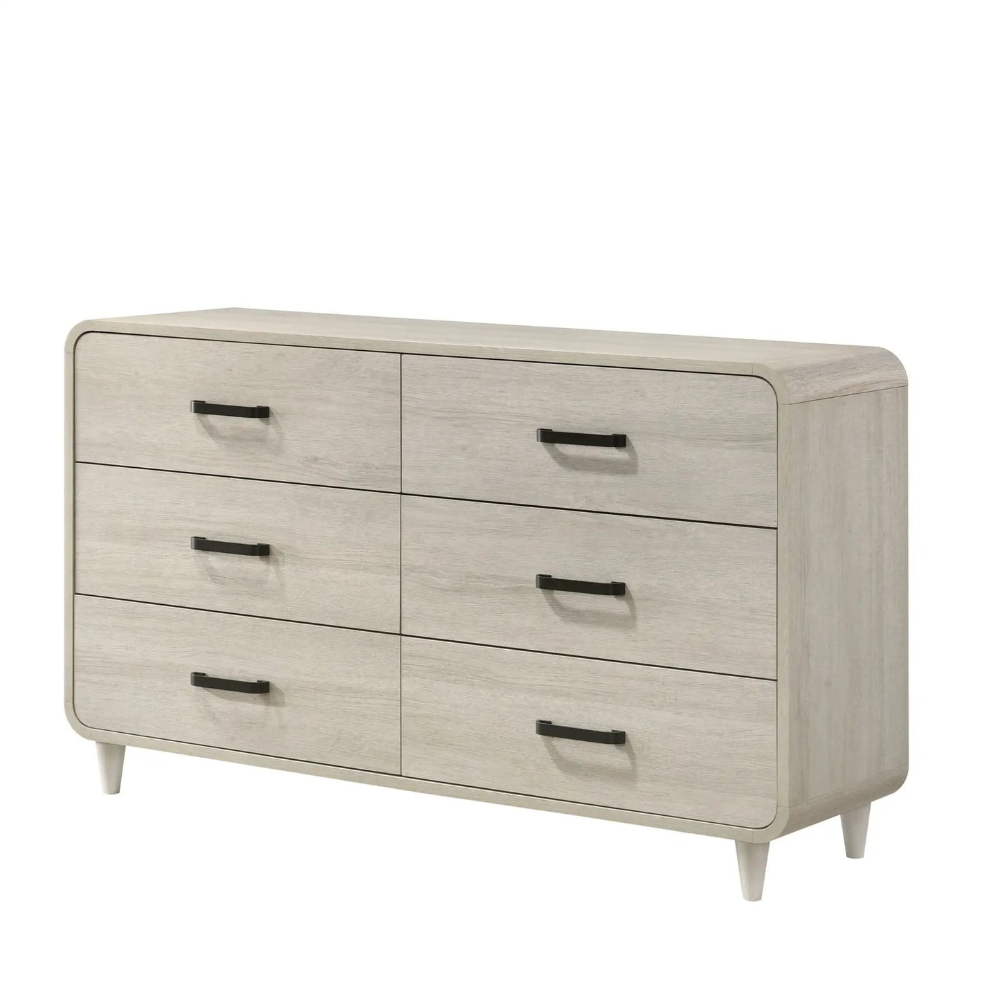 6 Drawer Dresser Antique White with black bar pulls by Unique Piece Furniture on Tampa Home & Garden Store