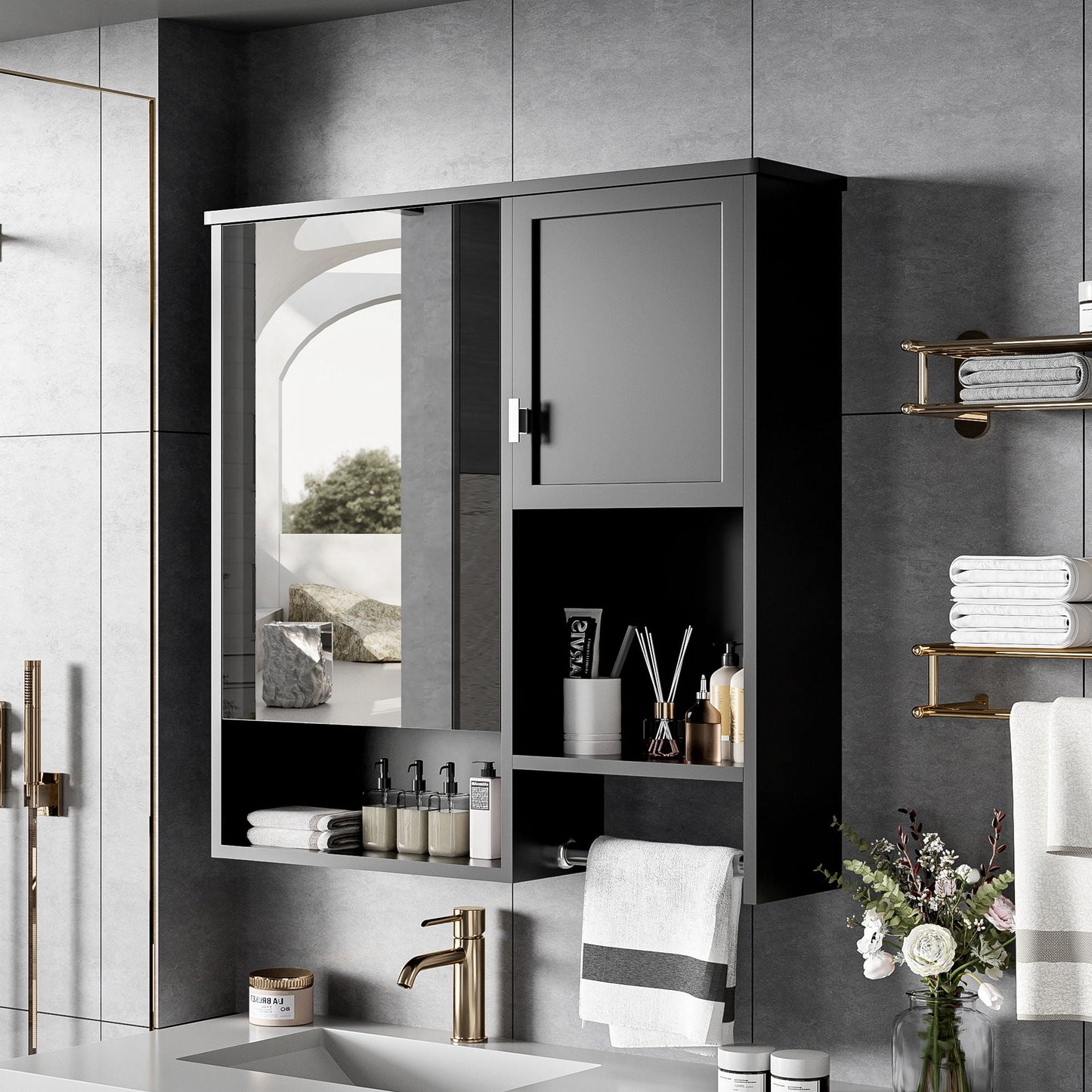 Modern Wall Mounted Bathroom Cabinet With Mirror