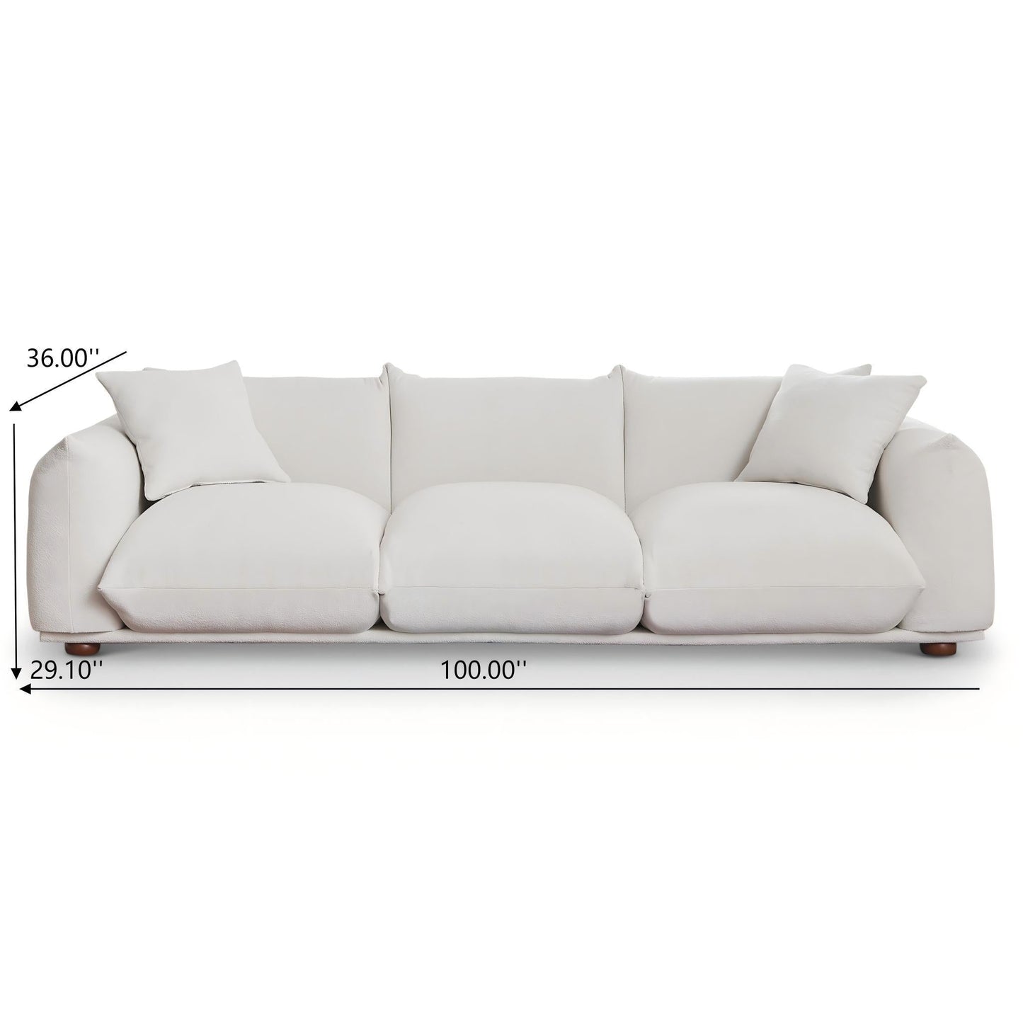 Sofa Kely Modern 100'' Cream Boucle Upholstered Sofa by HouseOfZazla on Tampa Home & Garden Store