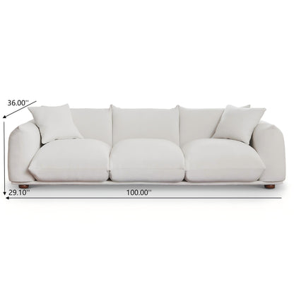 Sofa Kely Modern 100'' Cream Boucle Upholstered Sofa by HouseOfZazla on Tampa Home & Garden Store