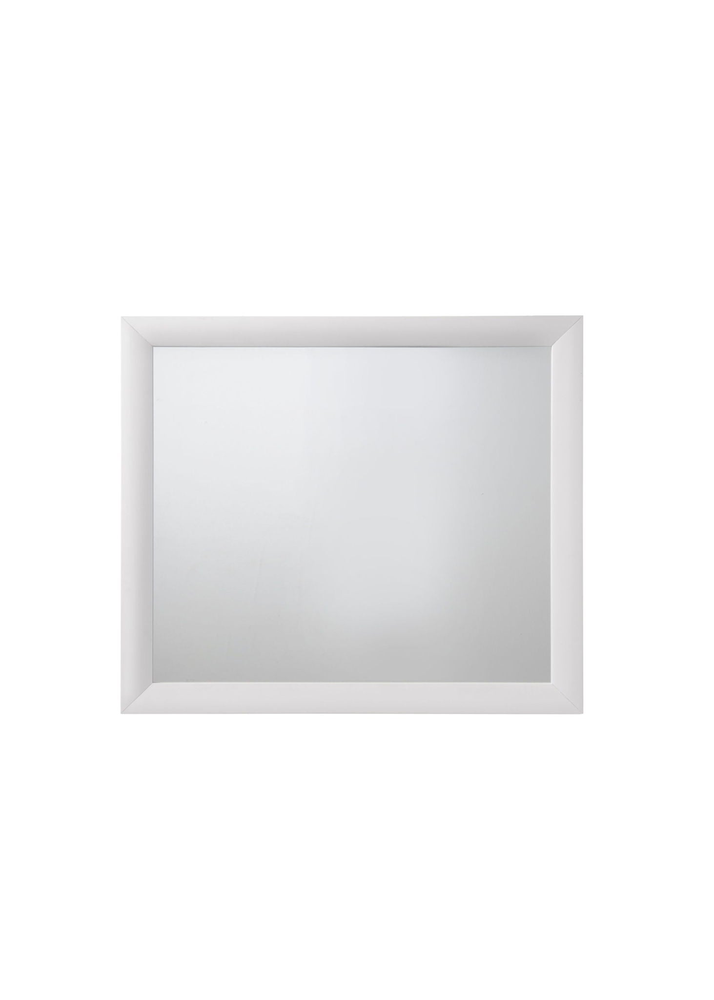 Ireland Contemporary Design Mirror with white square frame and sleek glass on Tampa Home & Garden Store