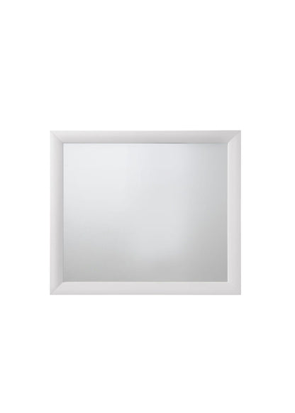 Ireland Contemporary Design Mirror with white square frame and sleek glass on Tampa Home & Garden Store