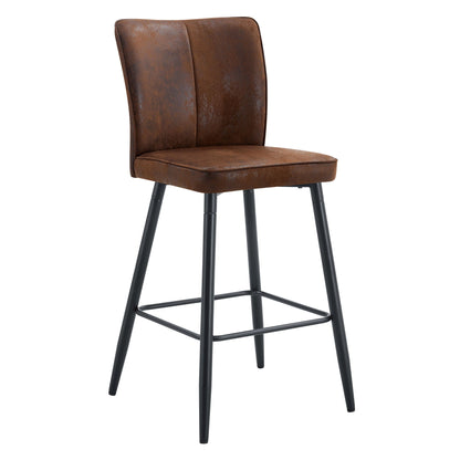 Modern style chair set brown faux leather with sleek backrest on Tampa Home & Garden Store