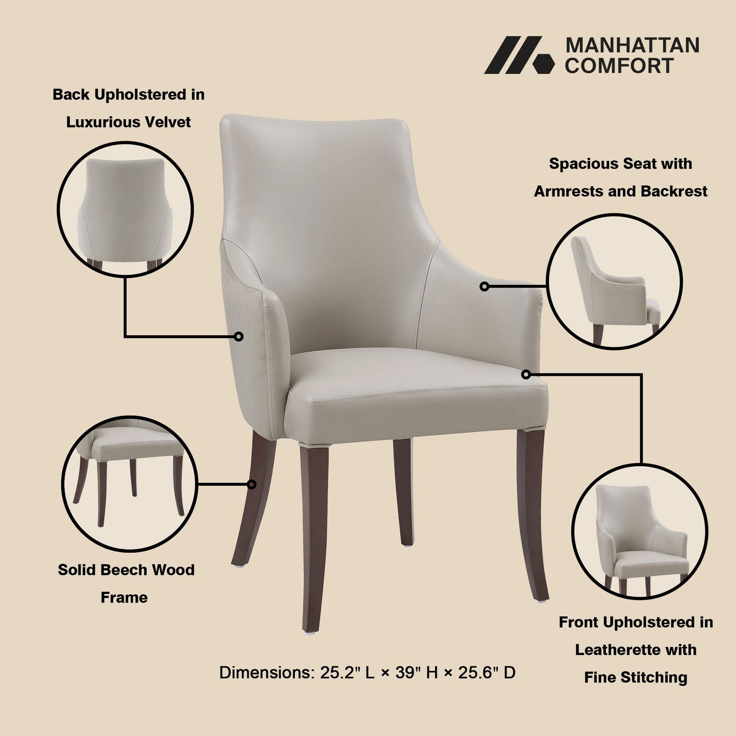 Connie Modern Beech Wood Dining Armchair