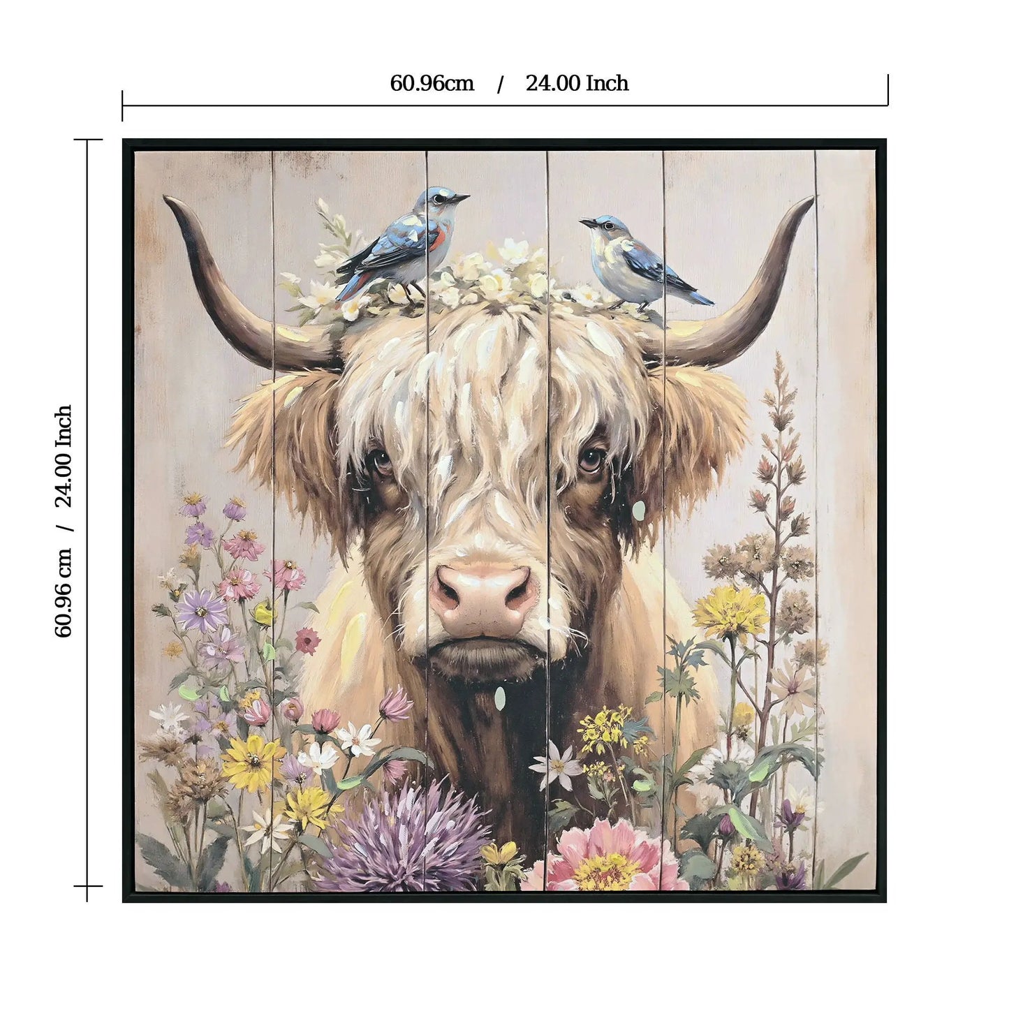 Highland Cow Canvas Wall Art Camel Brown