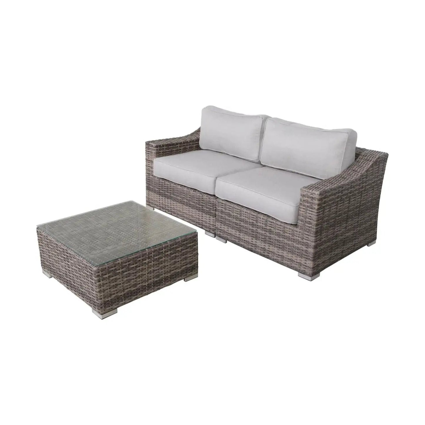 Outdoor Wicker Conversation Set With Cushions