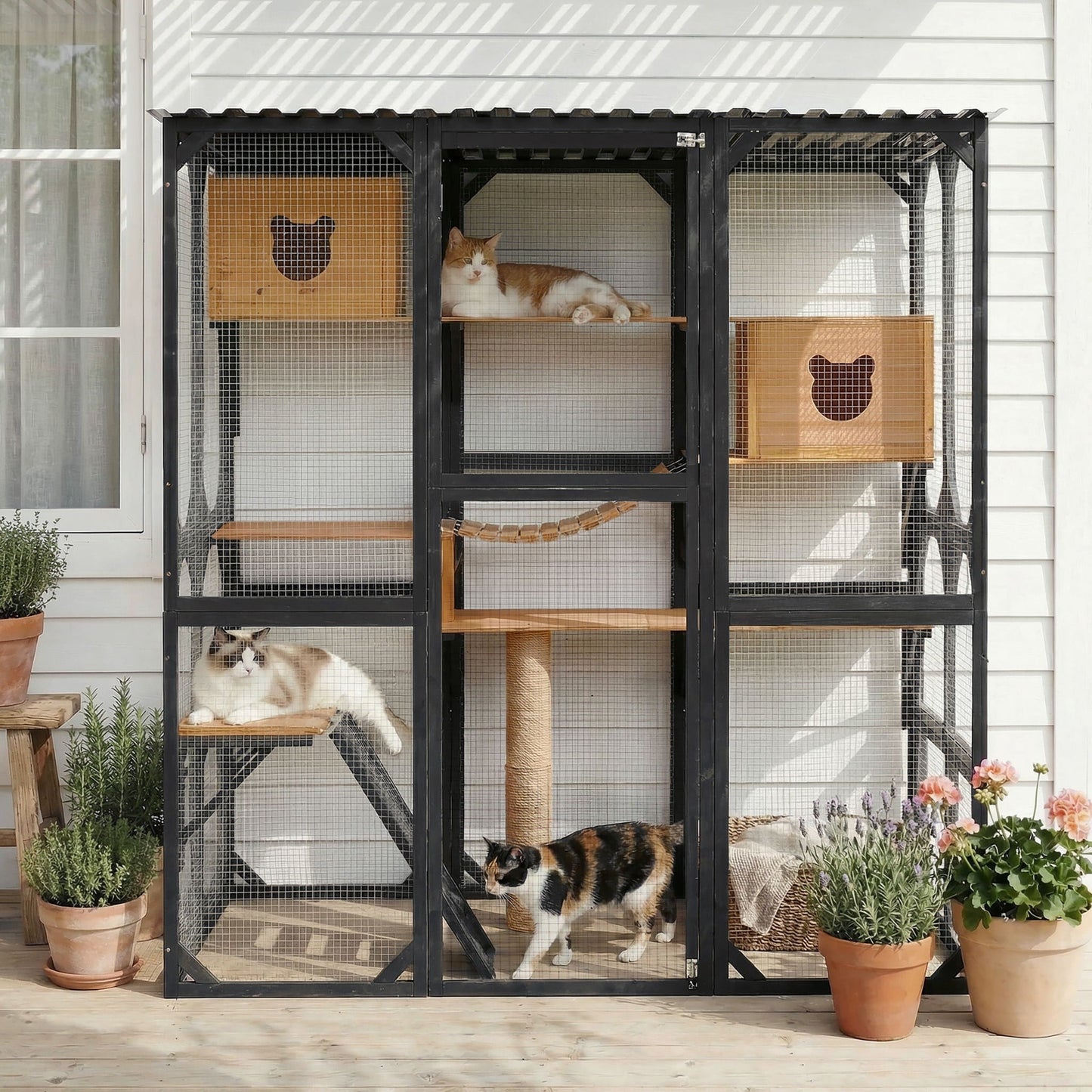 Multi Level Outdoor Cat Enclosure and Platform