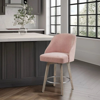 Pearce bar stool with swivel seat, pink upholstery, counter-height Unique Piece Furniture on Tampa Home & Garden Store