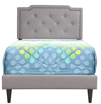 Gray tufted bed headboard with diamond buttons, Unique Piece Furniture bed on Tampa Home & Garden Store