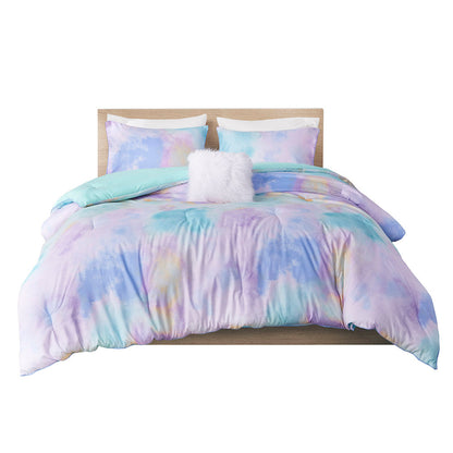 Twin Watercolor Tie Dye Comforter Set and Pillow
