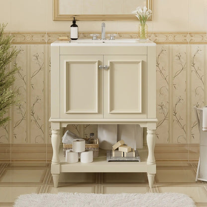 Modern Bathroom Vanity With Sink Open Shelf