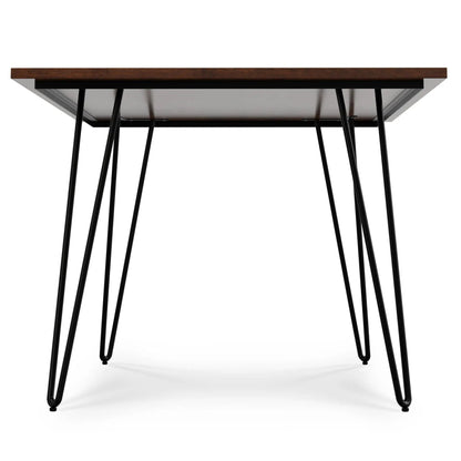 Hunter Handcrafted Dining Table with dark wood top and black metal hairpin legs on Tampa Home & Garden Store