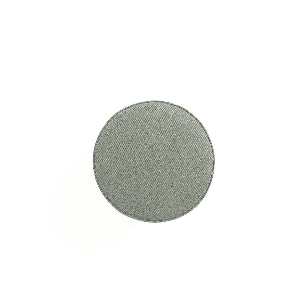 Bailey Upholstered Accent Ottoman round grey fabric top HouseOfZazla on Tampa Home & Garden Store