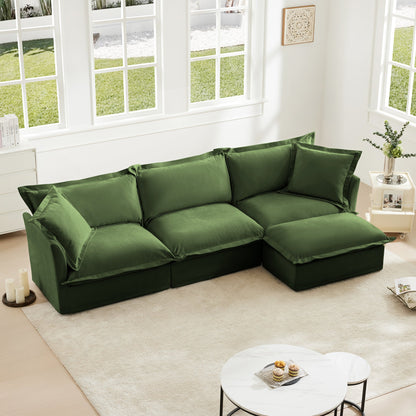 A New Chenille Sectional Sofa and Soft Backrests