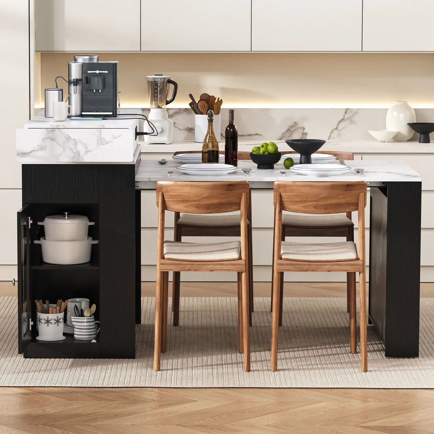 Extendable Dining Table With Folding Top