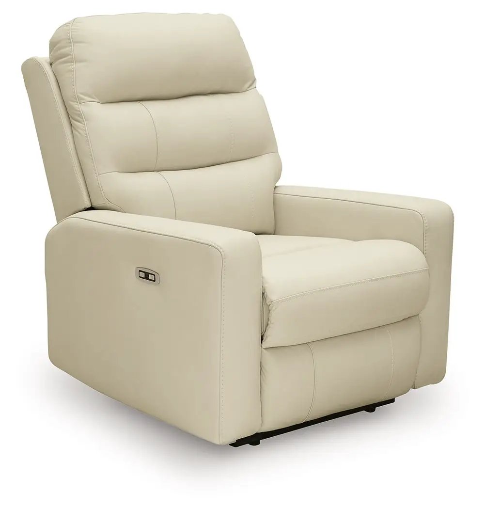 Pennacle Pier Power Recliner with Adjustable Headrest in cream upholstery on Tampa Home & Garden Store