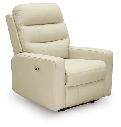 Pennacle Pier Power Recliner with Adjustable Headrest in cream upholstery on Tampa Home & Garden Store