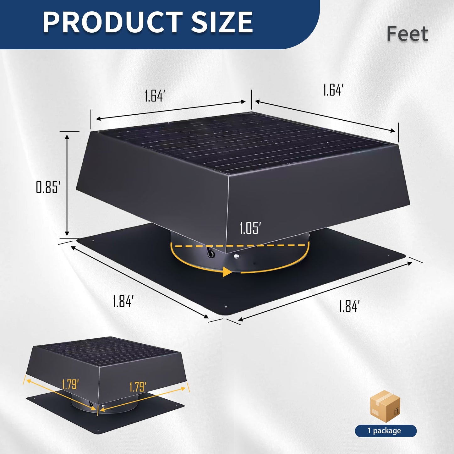12in trapezoid solar attic vent by HouseOfZazla dark-gray flushmount dual-power roof exhaust fan on Tampa Home & Garden Store