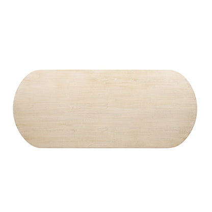 8-seat oval dining table in natural reclaimed pine with light wood grain on Tampa Home & Garden Store