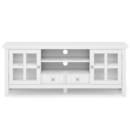 Acadian Media Stand with Glass Doors and Drawers