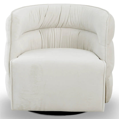 Walden Swivel Chair upholstery with curved back and plush cushions by Unique Piece Furniture on Tampa Home & Garden Store