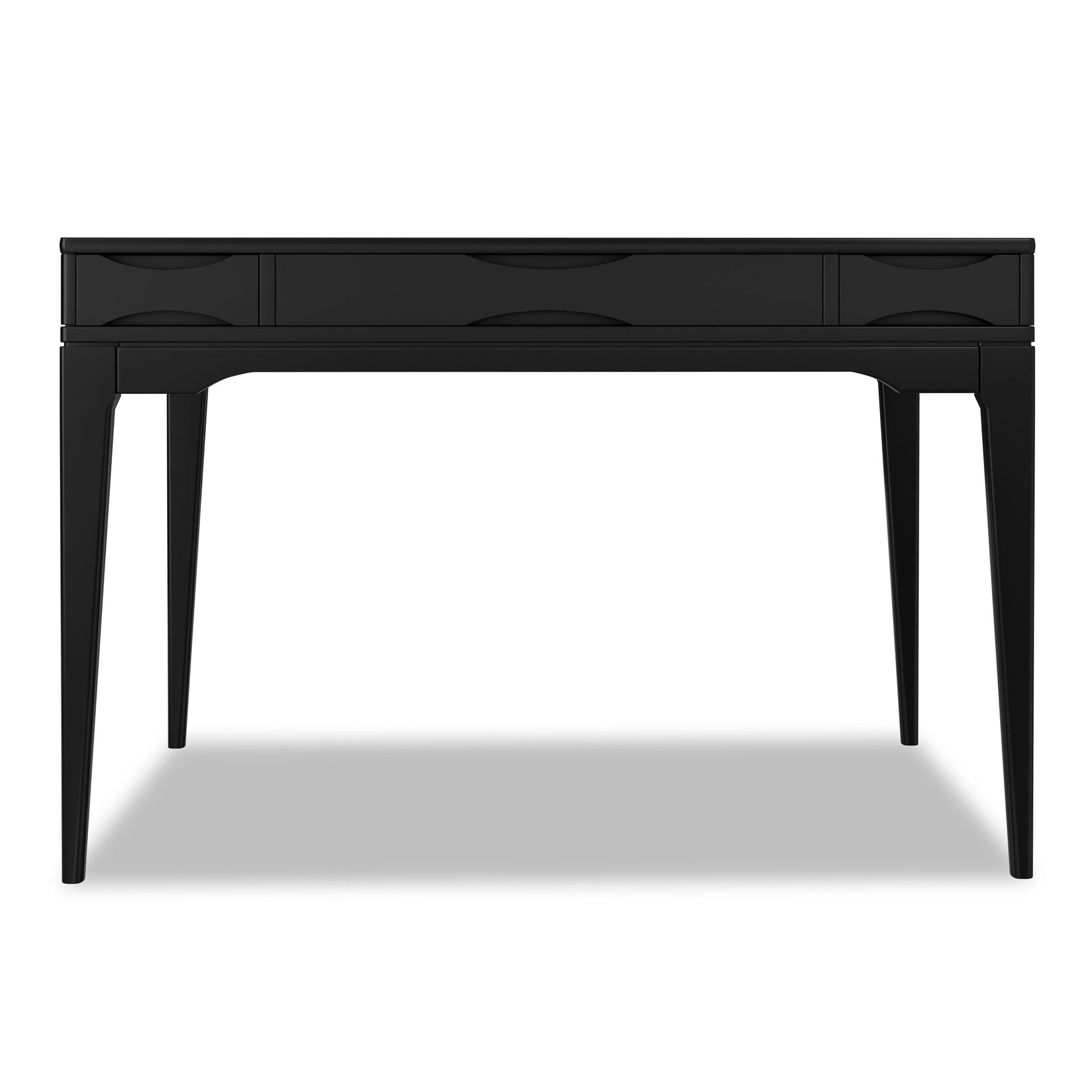 Harper Handcrafted Desk by Unique Piece Furniture, black desk with curved drawer fronts on Tampa Home & Garden Store