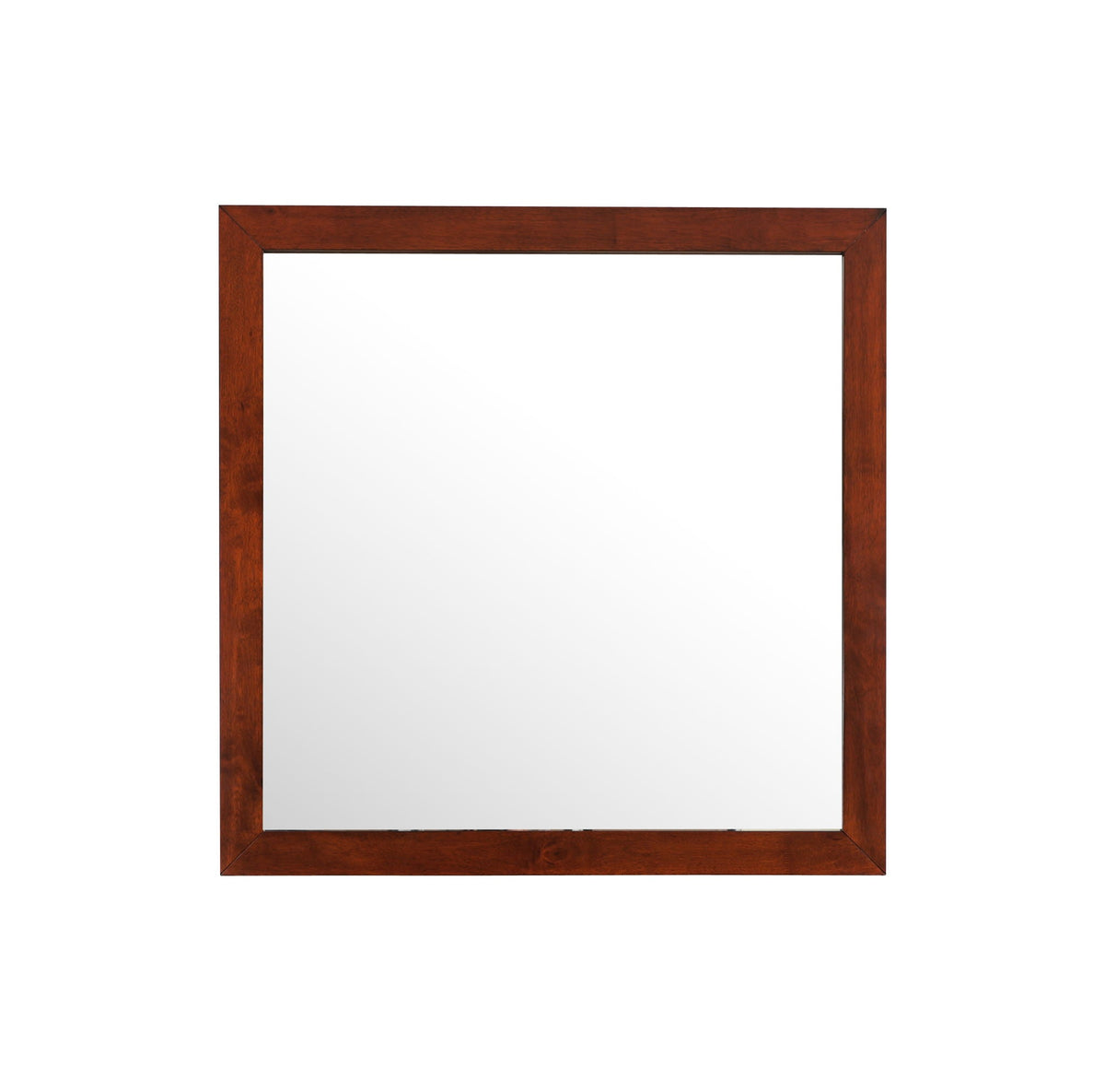 Burlington wall mirror with dark red wood frame and modern design on Tampa Home & Garden Store